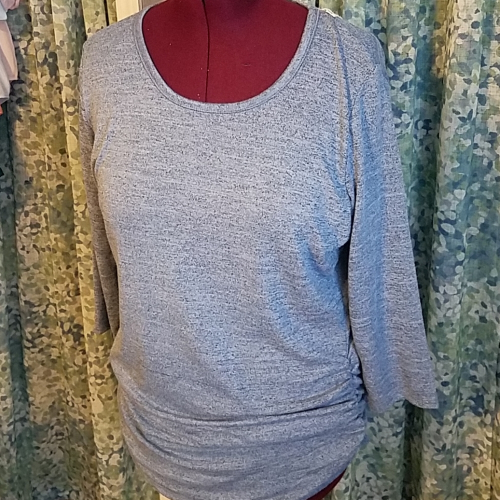Knit blouse with lace detail